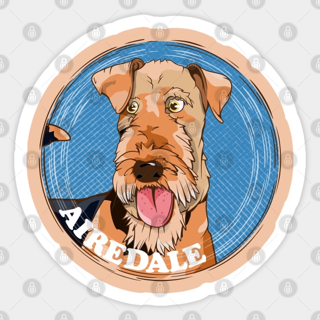 Airedale Terrier Sticker by mailboxdisco